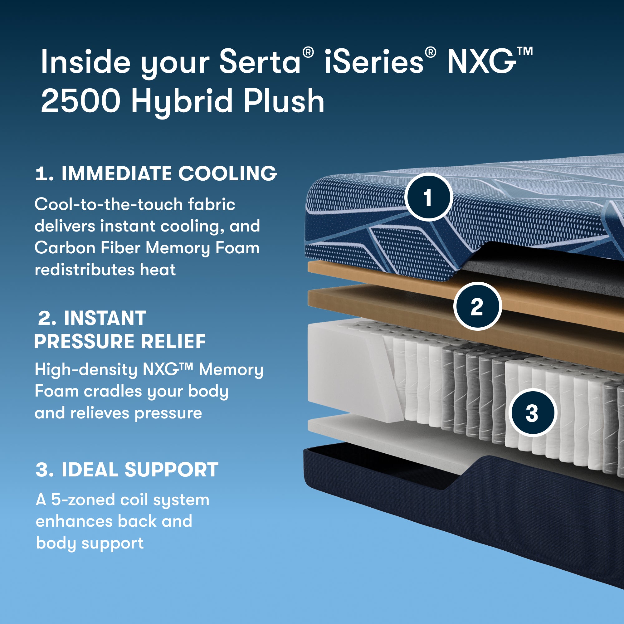 iSeries NXG 2500 12.5" Hybrid Plush Mattress